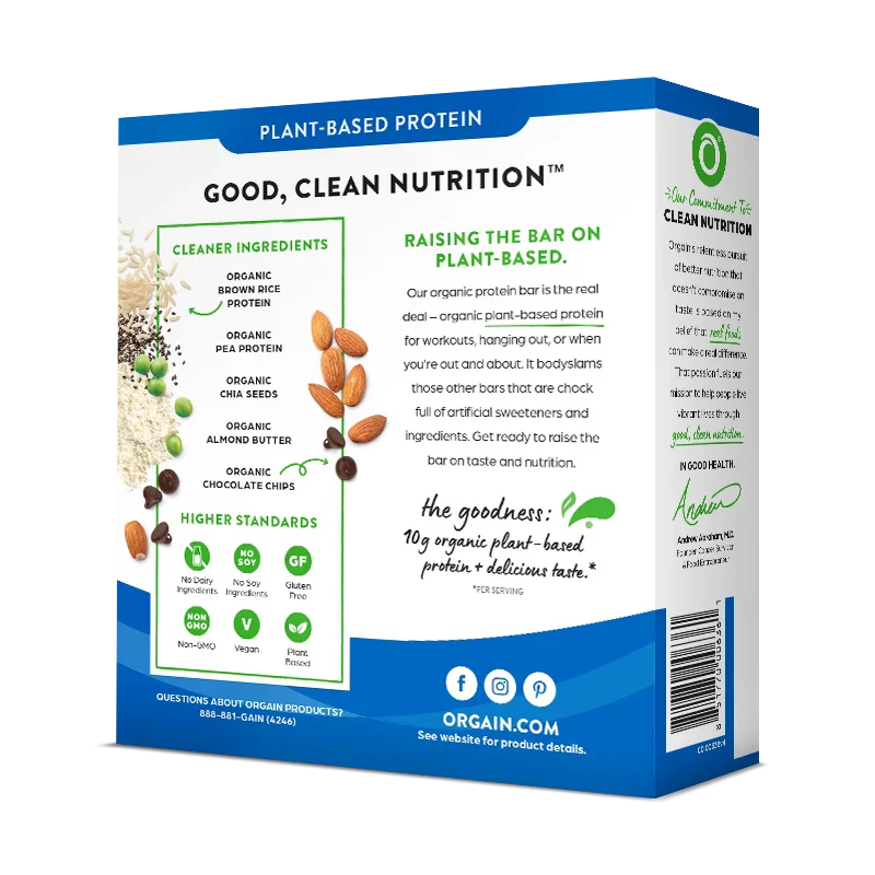 Organic Protein Bar - Chocolate Chip Cookie Dough